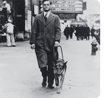 Morris Frank with his dog, Buddy