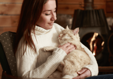 lady with cat