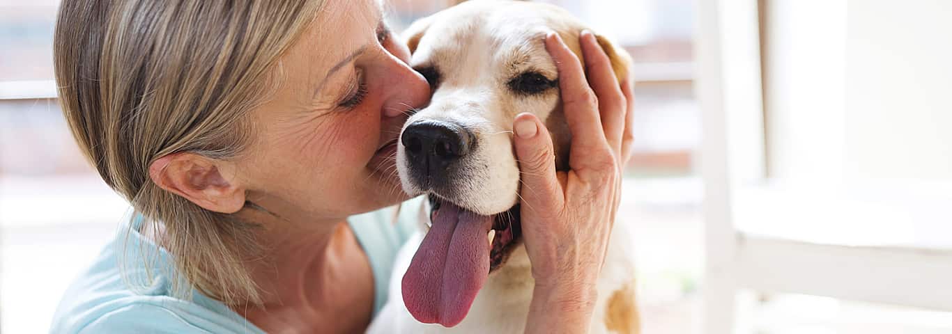 Senior woman and dog