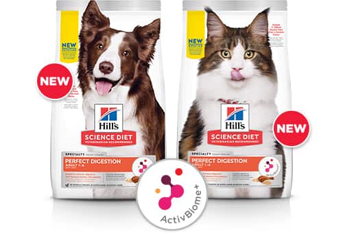 Bags of Science Diet Perfect Digestion dry dog and cat food
